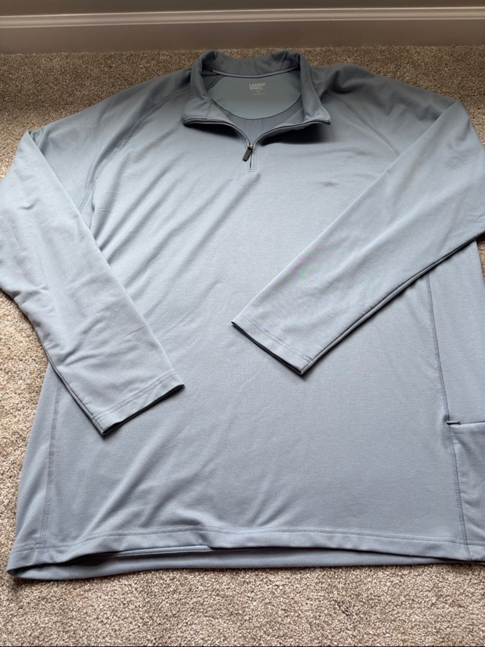 Lands' End Light Blue Zip-Front Pullover